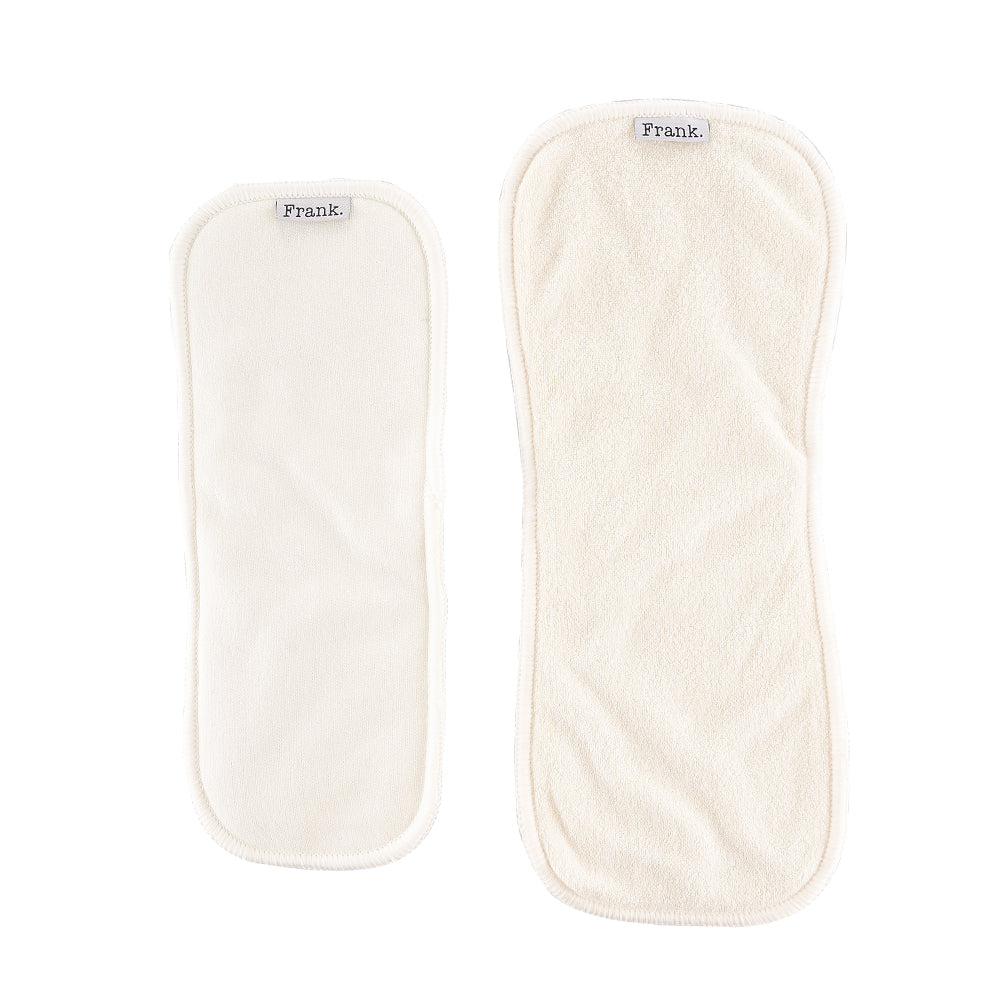 Each cloth nappy comes with an insert set, or choose to buy without an insert set. 