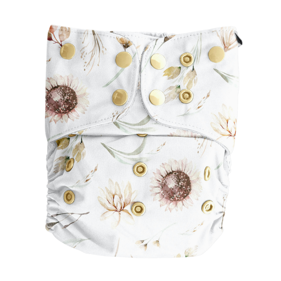 modern cloth nappy with natural fibre inserts