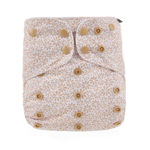 modern cloth nappy golden daisy print