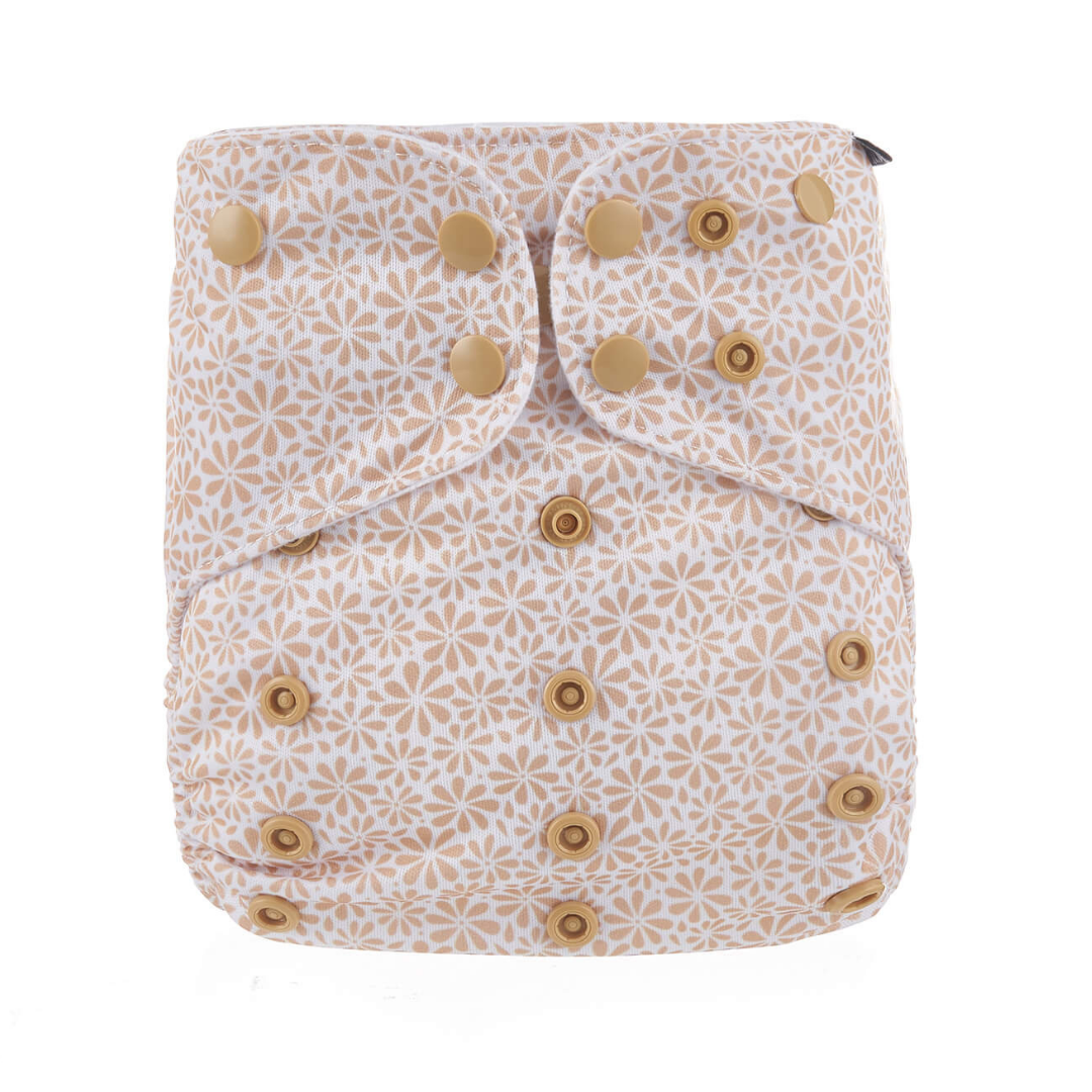 modern cloth nappy golden daisy print