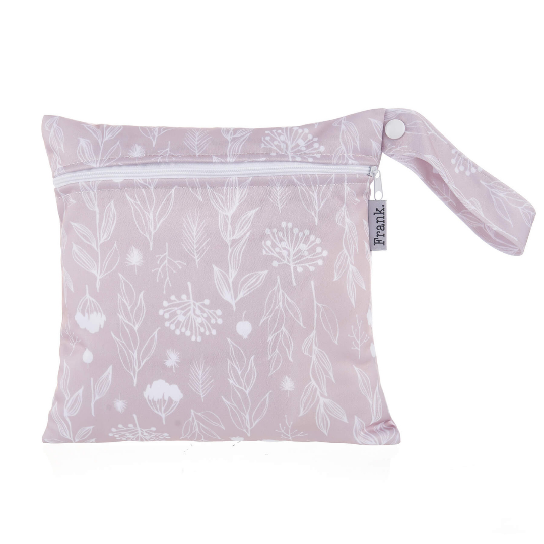 small nappy wet bag native floral print. Suitable for a single cloth nappy
