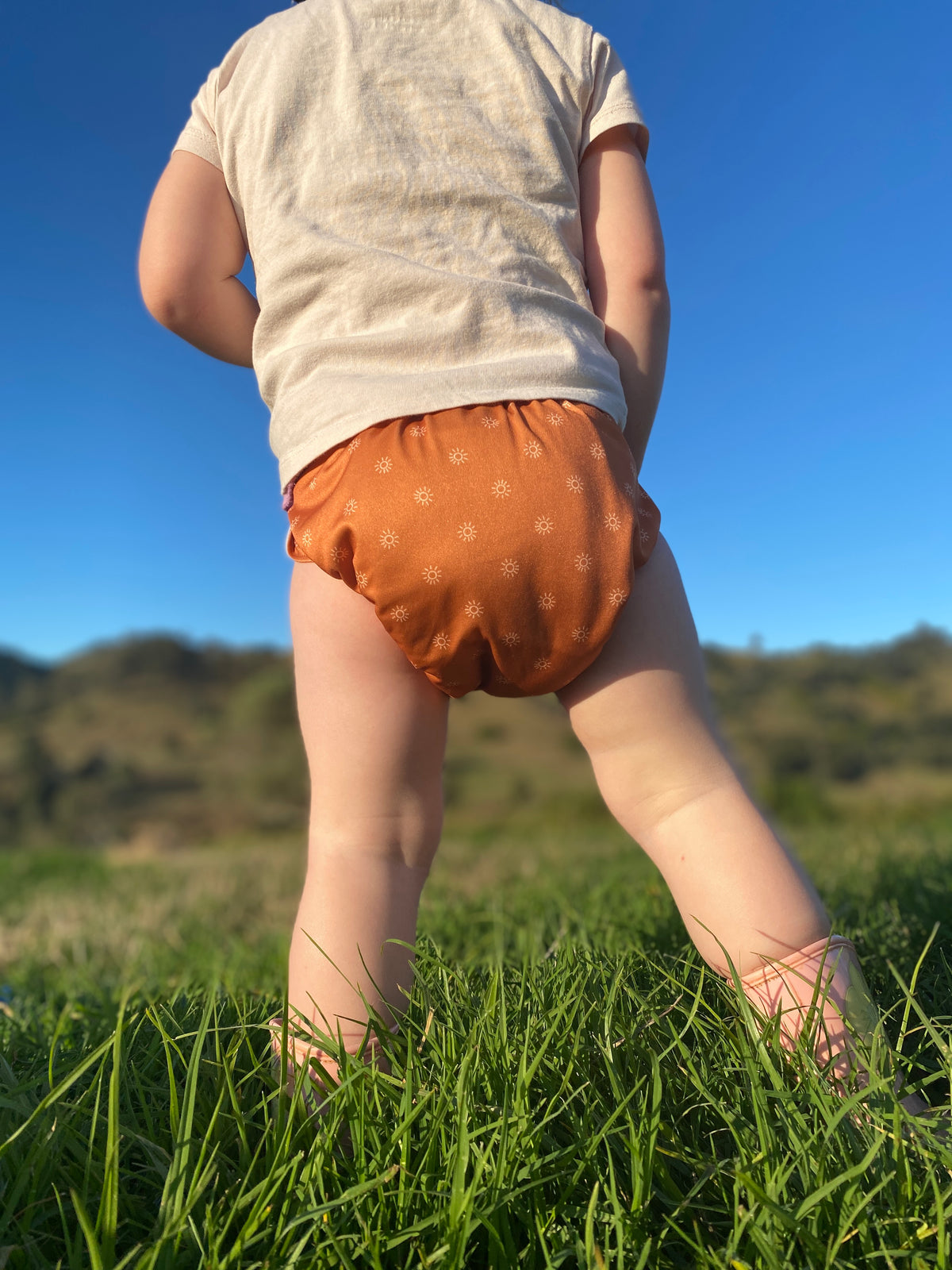 Cloth nappies for farm kids and backyard explorers. The cloth nappy your little adventurer can explore in all summer long